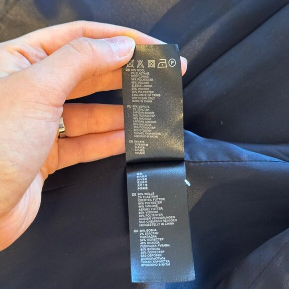 REISS Navy Blue Textured Single-Breasted Blazer (UK 10 / US 6) - Picture 7 of 8